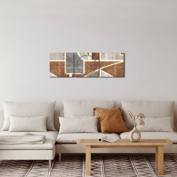 Kép - Alakzatok (órával) (90x30 cm)