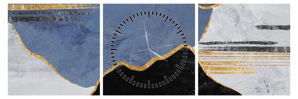 Kép - Texturált formák (órával) (90x30 cm)