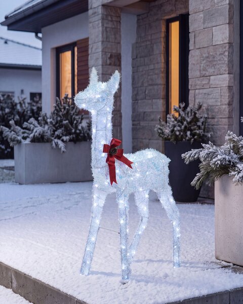 Kültéri dekoráció LED AURENNE 110 cm Szarvas Fehér