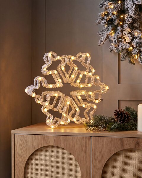 Kültéri dekoráció LED SILVERAN 28 cm Hópehely Fehér