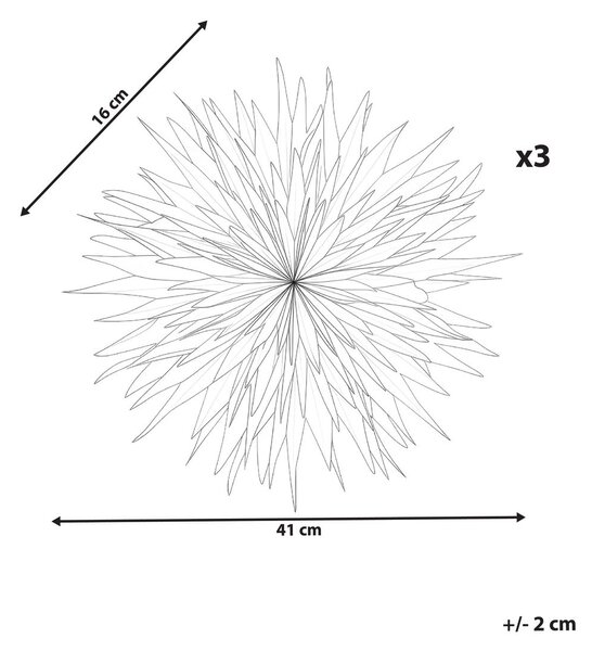 Függődísz háromdarabos szettben LED FORSAN 41 cm Csillag Színes