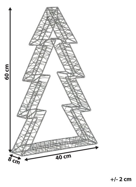 Kültéri dekoráció LED AKERAN 60 cm Karácsonyfa Ezüst