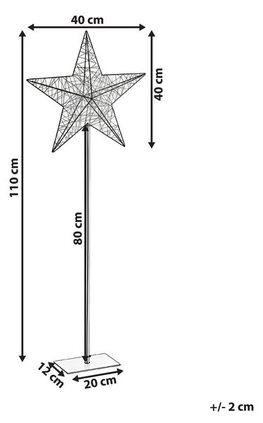 Kültéri dekoráció LED SANNAN 110 cm Csillag Fekete