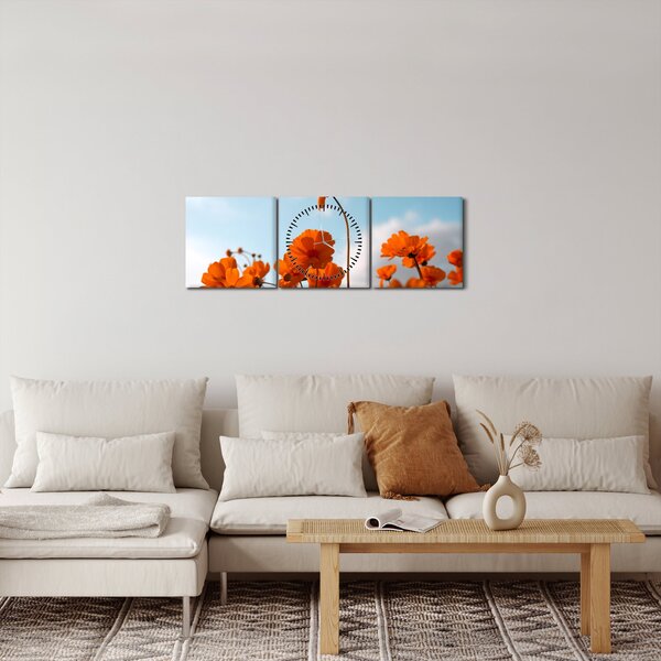 Kép - Réti virágok (órával) (90x30 cm)