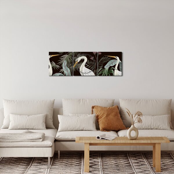 Kép - Madarak (órával) (90x30 cm)