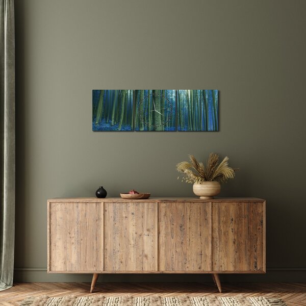 Kép - Kék erdő (órával) (90x30 cm)