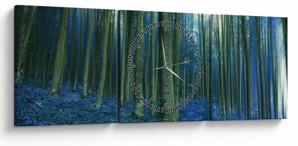 Kép - Kék erdő (órával) (90x30 cm)