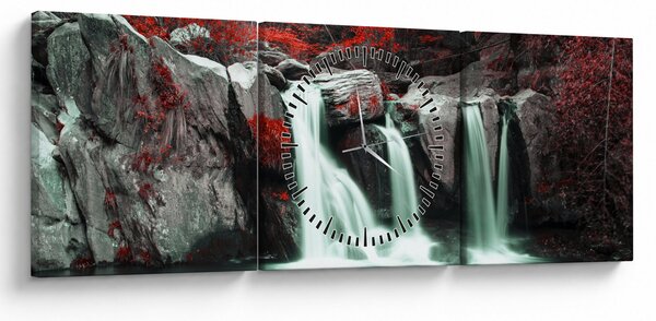 Kép - Vízesések (órával) (90x30 cm)