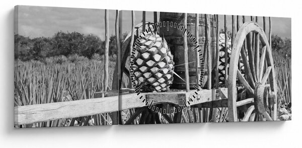 Kép - Utánfutó, fekete-fehér (órával) (90x30 cm)