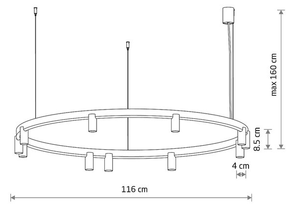 Fourty LED egyágú függesztett lámpa