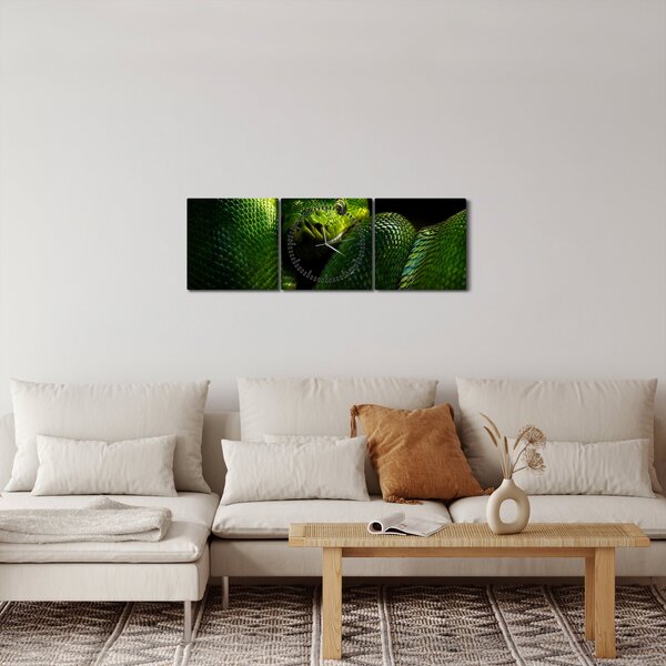 Kép - Zöld kígyó (órával) (90x30 cm)