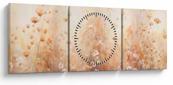 Kép - Vadvirágok mintája (órával) (90x30 cm)