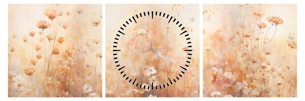 Kép - Vadvirágok mintája (órával) (90x30 cm)