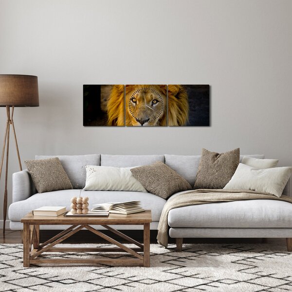 Kép - Egy oroszlán portréja (órával) (90x30 cm)