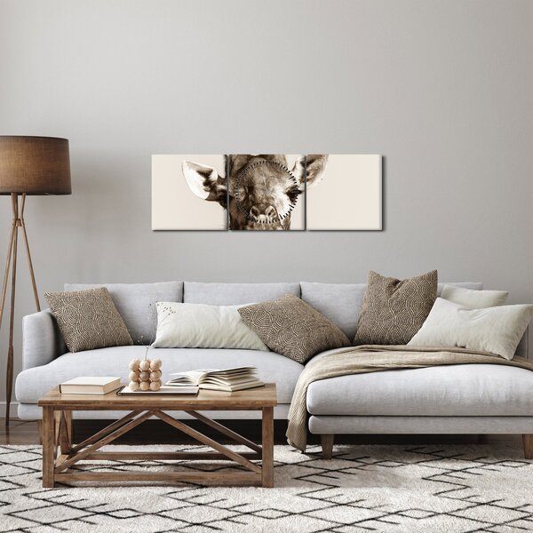 Kép - Zsiráf portré, vintage (órával) (90x30 cm)