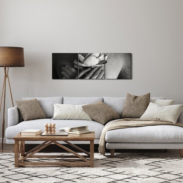 Kép - Lótusz Buddha kezében (órával) (90x30 cm)