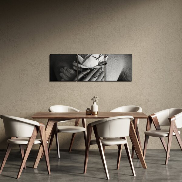 Kép - Lótusz Buddha kezében (órával) (90x30 cm)