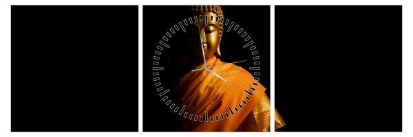 Kép - Arany Buddha szobor (órával) (90x30 cm)