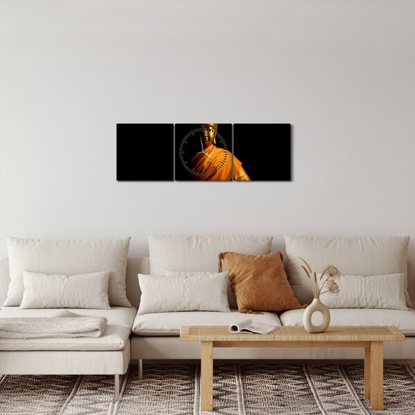 Kép - Arany Buddha szobor (órával) (90x30 cm)