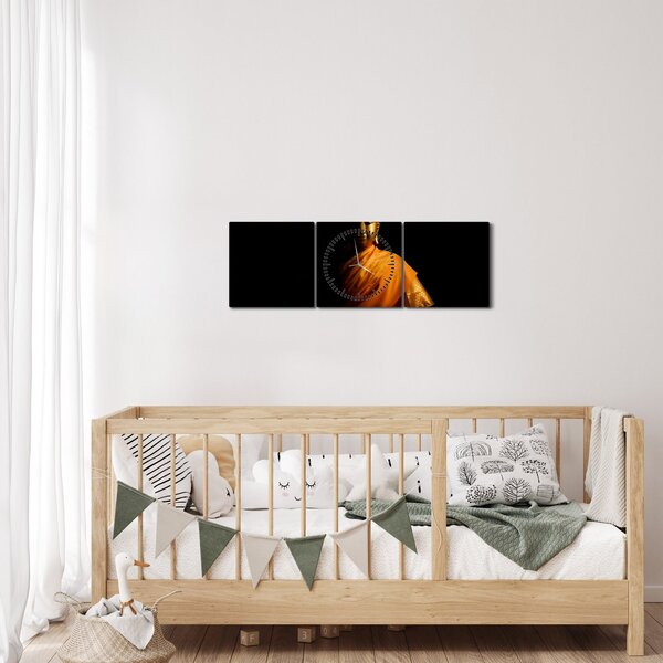 Kép - Arany Buddha szobor (órával) (90x30 cm)