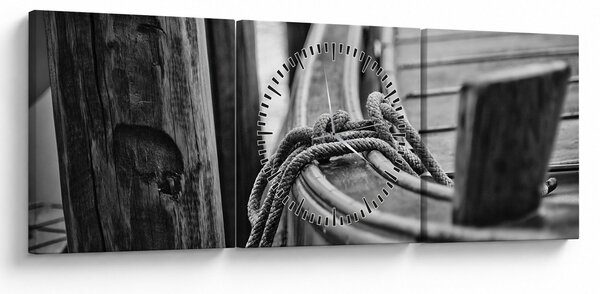 Kép - Egy kikötött hajó (órával) (90x30 cm)