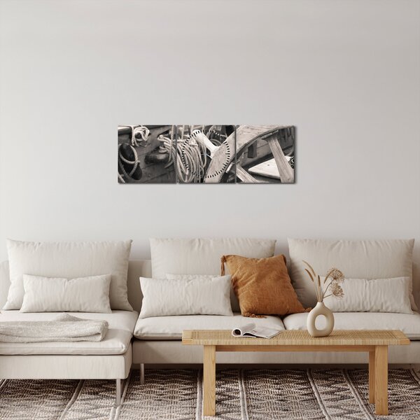 Kép - Vitorlás kormánylapát (órával) (90x30 cm)