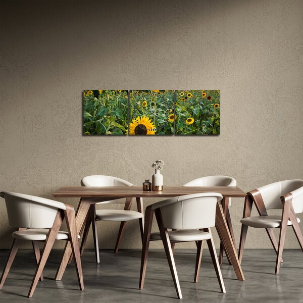 Kép - Napraforgómező II. (órával) (90x30 cm)