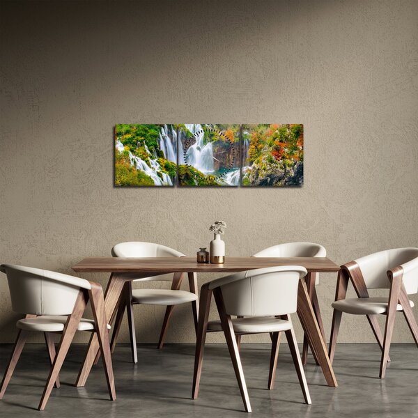 Kép - Plitvicei-tavak Nemzeti Park (órával) (90x30 cm)