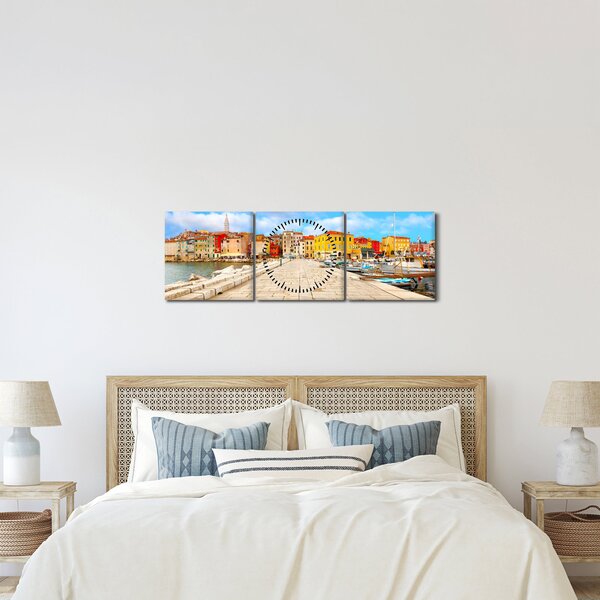 Kép - Poreč régi isztriai városa, Horvátország (órával) (90x30 cm)
