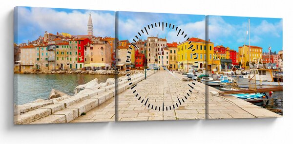 Kép - Poreč régi isztriai városa, Horvátország (órával) (90x30 cm)