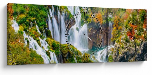 Kép - Plitvicei-tavak Nemzeti Park (órával) (90x30 cm)