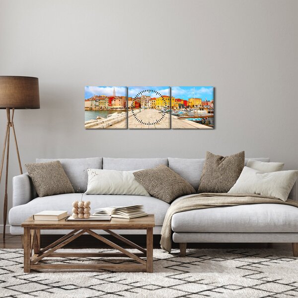 Kép - Poreč régi isztriai városa, Horvátország (órával) (90x30 cm)