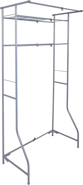 Fém fürdőszobai polc mosógép fölé FIXANO 170x60-90 cm, szürke