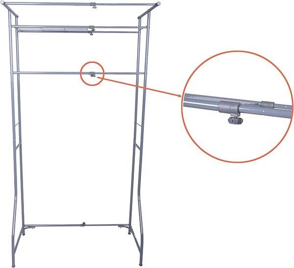 Fém fürdőszobai polc mosógép fölé FIXANO 170x60-90 cm, szürke