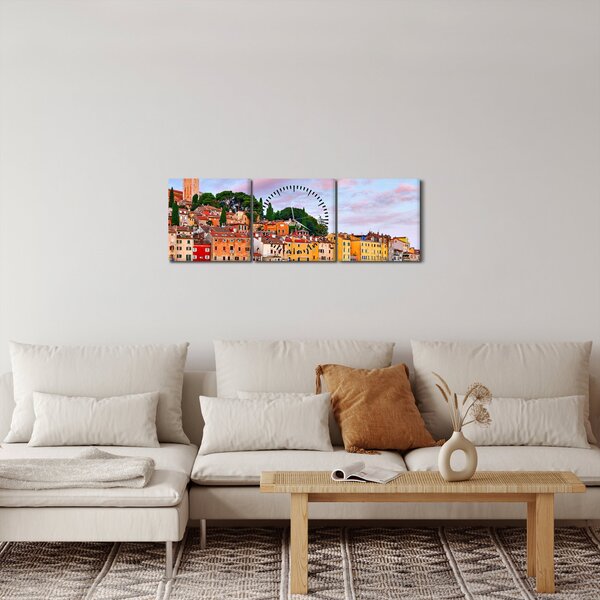 Kép - Rovinj, Horvátország (órával) (90x30 cm)