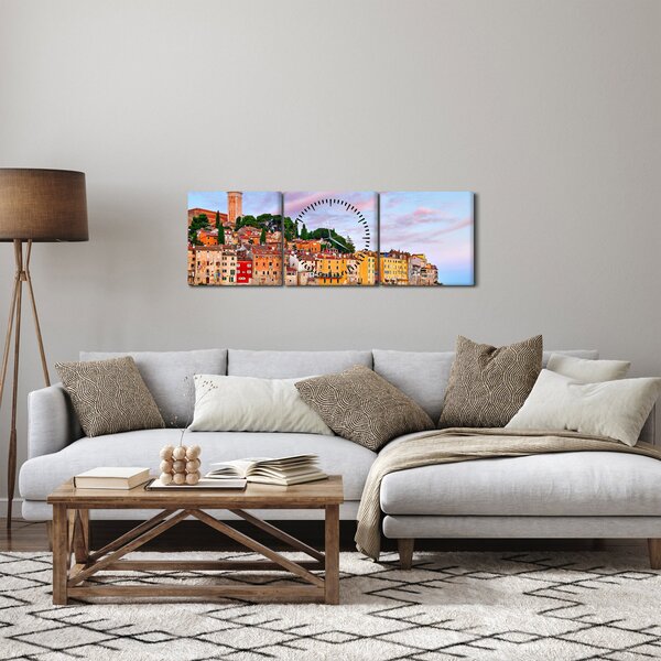 Kép - Rovinj, Horvátország (órával) (90x30 cm)