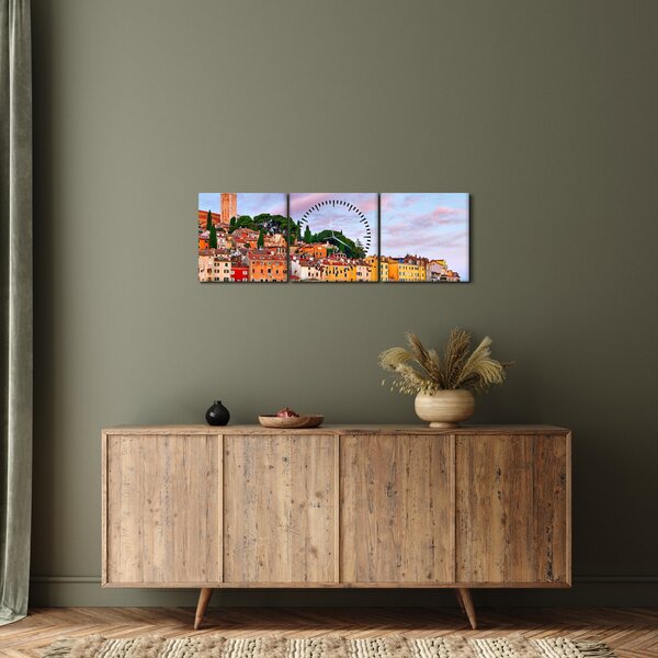 Kép - Rovinj, Horvátország (órával) (90x30 cm)