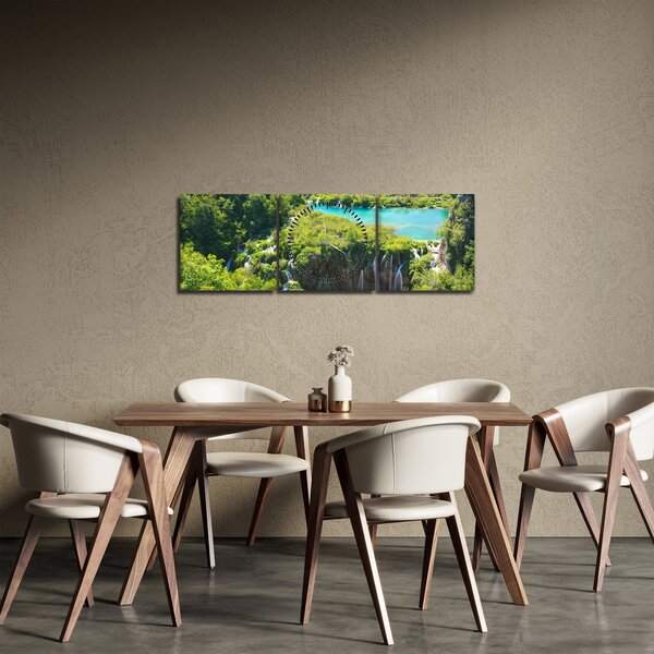 Kép - Vízesések (órával) (90x30 cm)