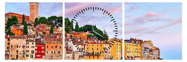 Kép - Rovinj, Horvátország (órával) (90x30 cm)