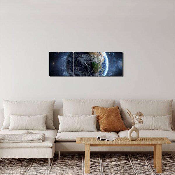 Kép - Kilátás az űrből (órával) (90x30 cm)