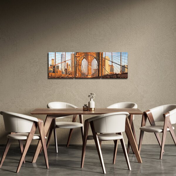 Kép - Brooklyn híd (órával) (90x30 cm)