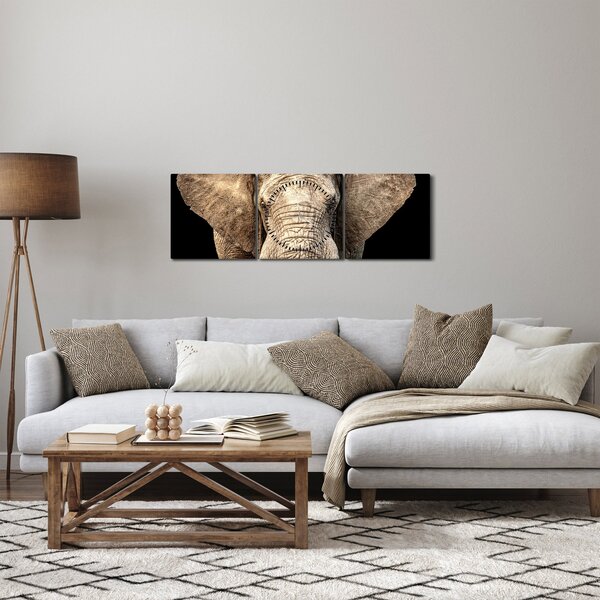 Kép - Afrikai elefánt (órával) (90x30 cm)