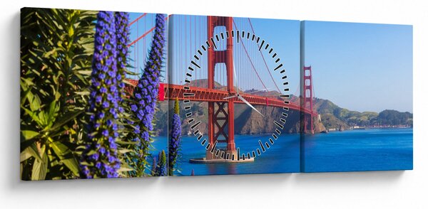 Kép - Golden Gate híd, San Francisco (órával) (90x30 cm)