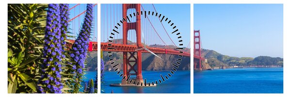 Kép - Golden Gate híd, San Francisco (órával) (90x30 cm)