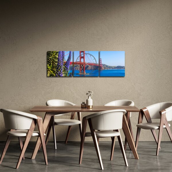 Kép - Golden Gate híd, San Francisco (órával) (90x30 cm)