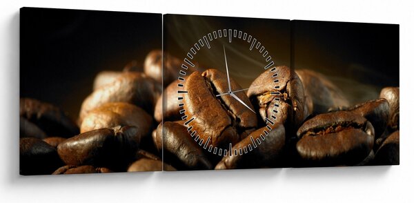 Kép - Kávébabok (órával) (90x30 cm)