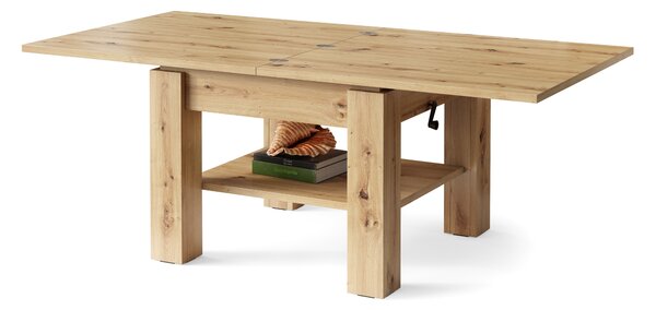 Mazzoni CLEO Artisan Tölgy - NYITHATÓ/MAGASÍTHATÓ DOHÁNYZÓASZTAL ÉTKEZŐASZTAL ÉS DOHÁNYZÓASZTAL EGYBEN