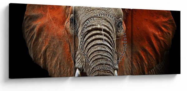Kép - Elefántok Tsavóval (órával) (90x30 cm)