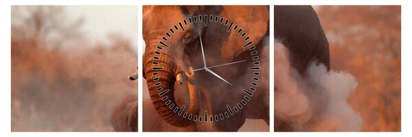 Kép - Nagy afrikai elefánt (órával) (90x30 cm)