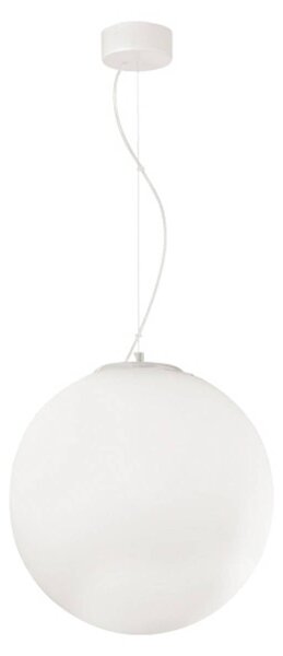 IDEAL LUX Ideal Lux Mapa üveg függőlámpa Ø 40 cm, dimmelhető, Fehér / opál, Nappali / Étkező, Üveg, Modern